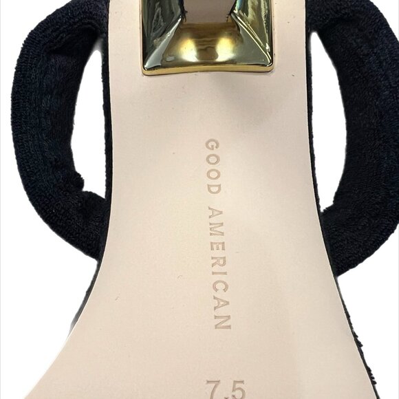 Good American Black Terry High Heels Sandals size 7 1/2 - Picture 10 of 10